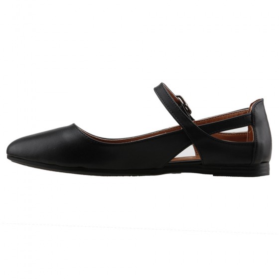 Ayakland 1920-201 Cilt Sandalet Bayan Babet Ayakkabı Siyah