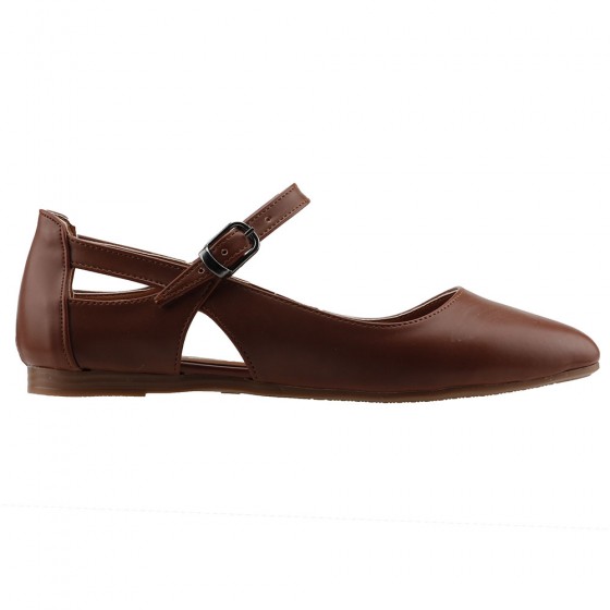 Ayakland 1920-201 Cilt Sandalet Bayan Babet Ayakkabı Taba