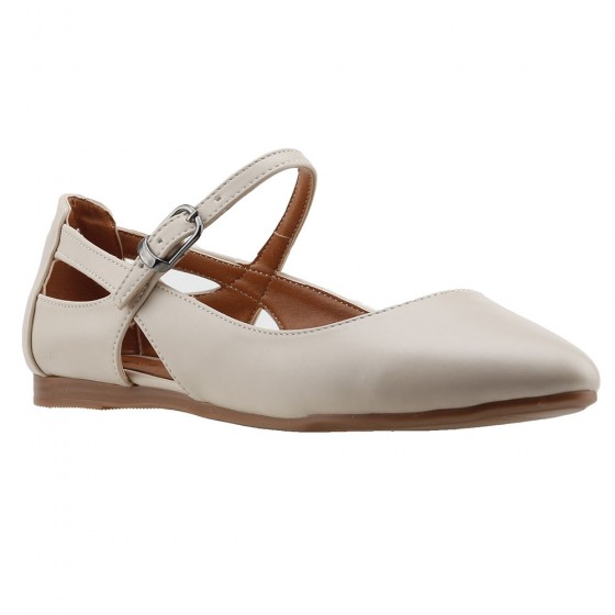 Ayakland 1920-201 Cilt Sandalet Bayan Babet Ayakkabı Ten