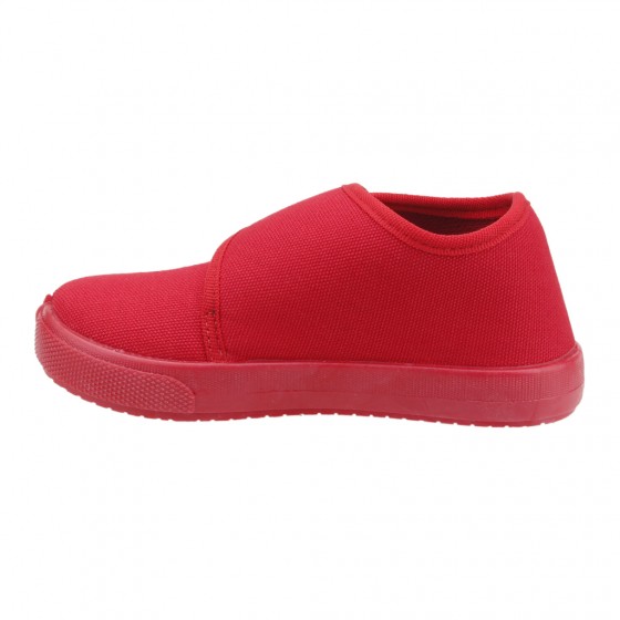 Sanbe 106P102 Okul Kreş Kız/Erkek Çocuk Keten Panduf Ayakkabı Kırmızı