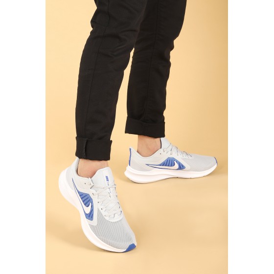 Nike Downshifter 10  Fileli Erkek Spor Ayakkabı Gri Mavi Beyaz