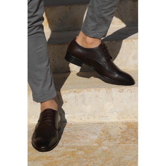 Ayakland P216 %100 Deri Klasik Erkek Ayakkabı Kahverengi