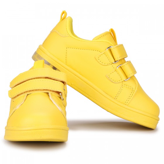 Kiko Kids Pkmn Günlük Cırtlı Işıklı Kız/Erkek Çocuk Spor Ayakkabı Sarı