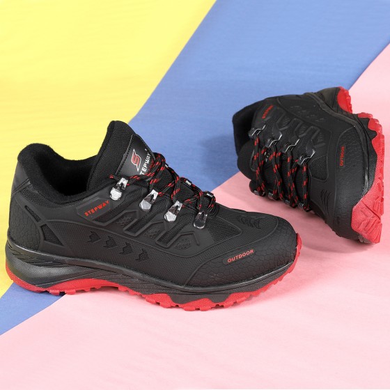 Woggo Sw 8070 Günlük Erkek Çocuk Spor Bot Ayakkabı Siyah - Kırmızı